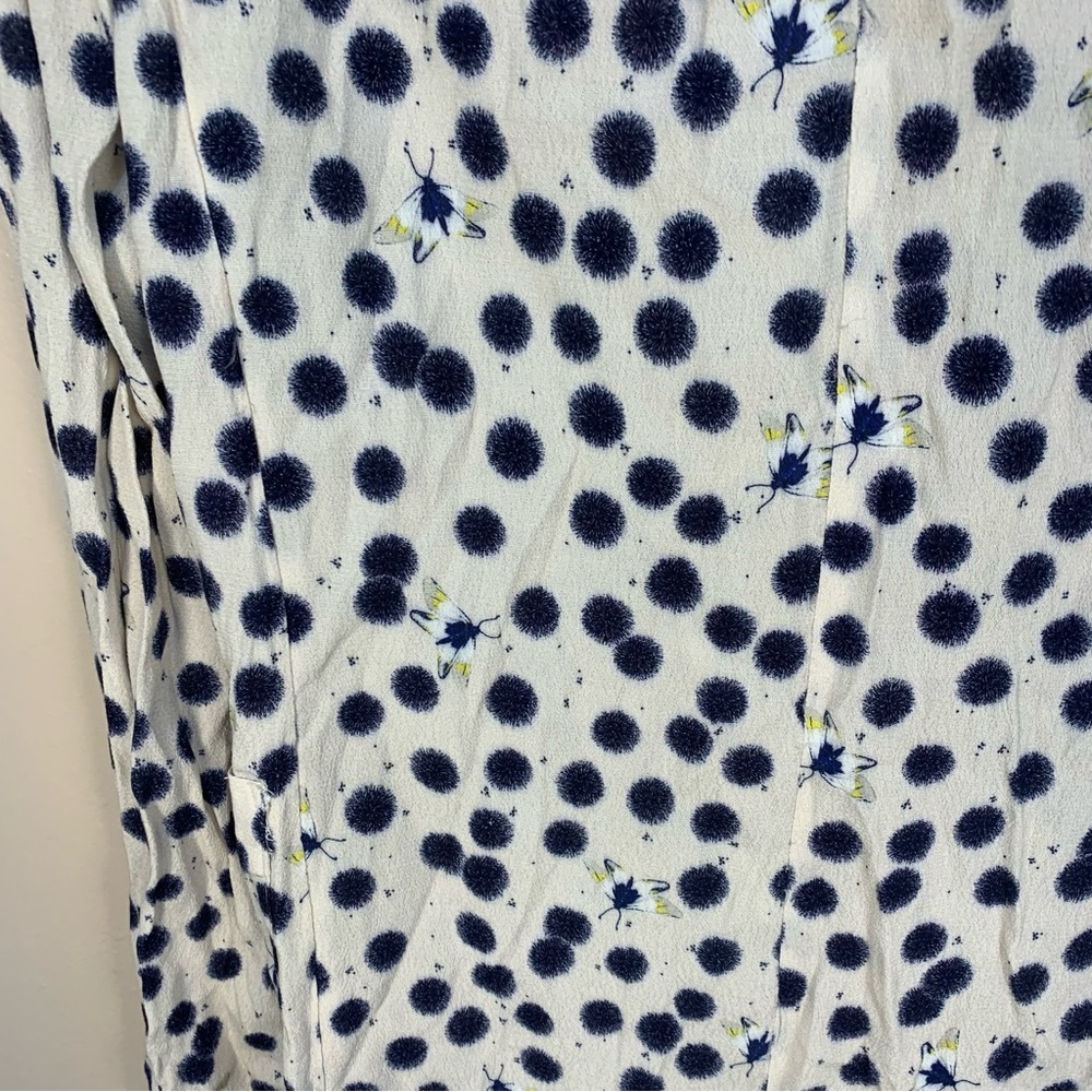 H&M X Anna Glover Lightweight Viscose Bee Dotted Print Blazer Jacket - Picture 10 of 12
